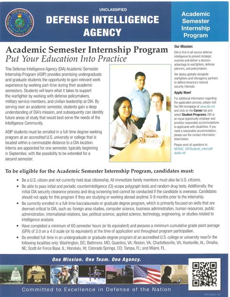 Defense intelligence agency internship. Internships, Fellowships, and Other Work Experience Opportunities in the Federal Government Congressional Research Service 3 educational program. The Internship Program replaces the Student Career Experience Program and the Student Temporary Employment Program. 