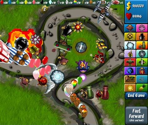 Bloons Tower Defense 4 is the fourth installment of the popular Bloons Tower Defense series, released on October 26, 2009. The game has many new features, including but not limited to improved graphics, new towers and new modes. This game also has an expansion, with new maps and Specialties.... 