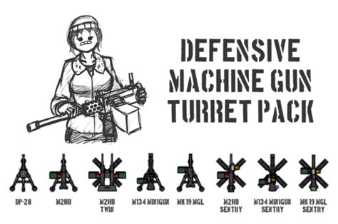 Defensive machine gun turret pack.  An updated version of the original mod b...