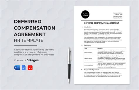 Deferred Compensation Agreement Template in Google Docs, Word