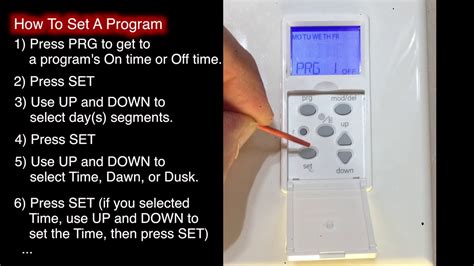 SETTING THE TIMER UP FOR THE FIRST TIME. a. Remove the protective fi lm from the screen. b. Using the tip of a pencil, gently press and hold RESET until you see the word “RESET” scroll across the screen. See Figure 6. Release the button and “12:00 AM” will begin to fl ash. c. Press SETUP and “CAL” will begin to fl ash (See Figure 7).. 