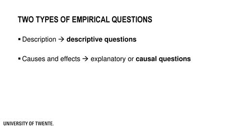 Define Empirical Questions