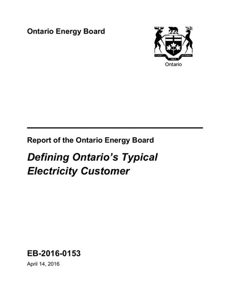 Defining Ontario’s Typical Electricity Customer - OEB