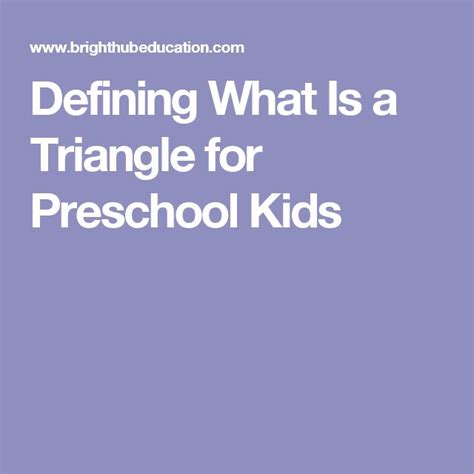 Defining What Is a Triangle for Preschool Kids - BrightHub Education