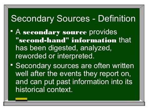 Definition Of A Secondary Source definitionh