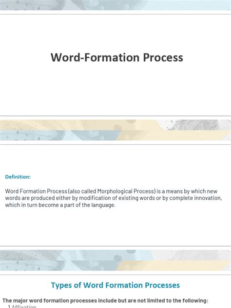 Definition Of Word Formation Pdf