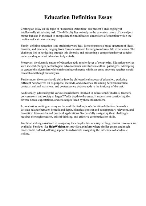 Definition of education pdf