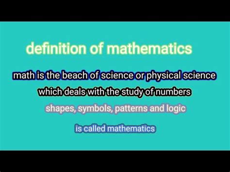Definition of mathematics YouTube