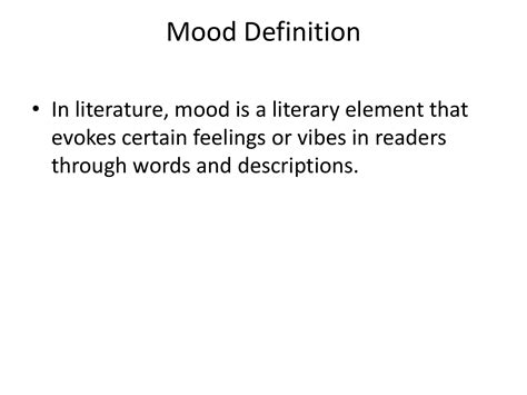 Definition of mood in literary