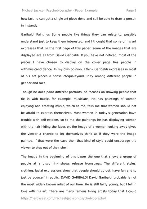 Definition of psychobiography of michael