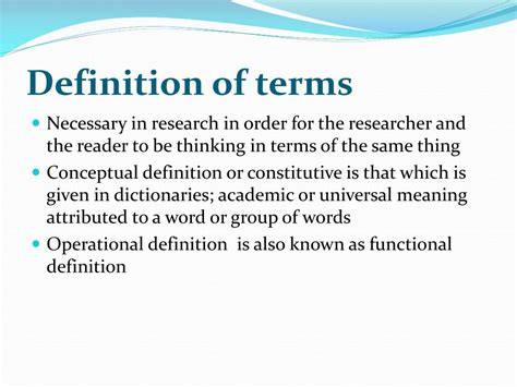 Definition of terms