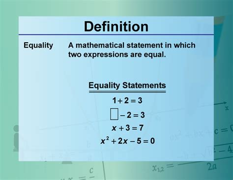 DefinitionEquation ConceptsEquality Media4Math