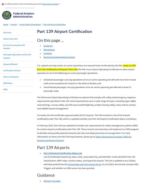 Definitions – Part 139 Airport Certification Federal Aviation