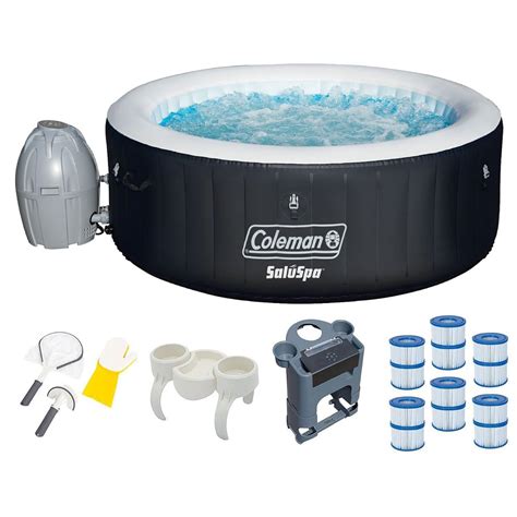 Deflate coleman saluspa. The Coleman SaluSpa Inflatable Hot Tub is one of the most popular options for those looking for an affordable, quality inflatable hot tub. It has a well-earned reputation for excellent customer service and quality construction. This hot tub can hold up to 242 gallons of water and accommodate four to six adults at a time, although the upper end ... 