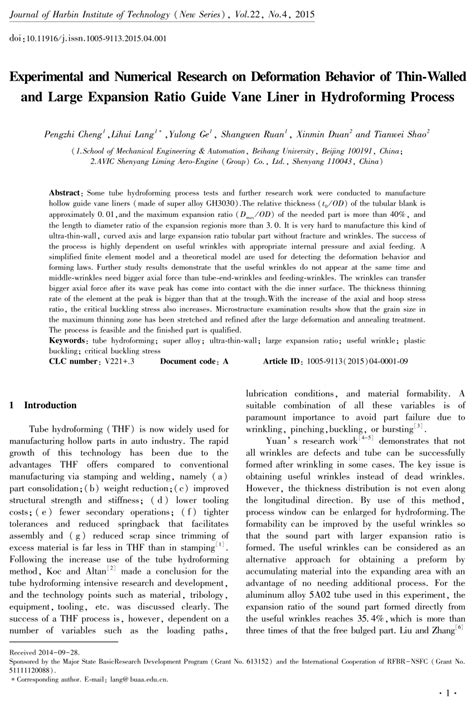 Deformation Behavior of a Thin-Walled Tube in Hydroforming