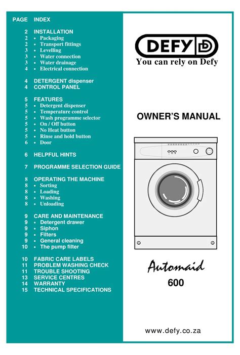 Defy automaid 600 washing machine user manual. - Knowledge of ingenious mechanical devices by al jazari.