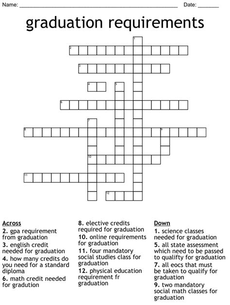 Degree requirement crossword clue. The Crossword Solver found 30 answers to "Degree requirement, perhaps", 8 letters crossword clue. The Crossword Solver finds answers to classic crosswords and cryptic crossword puzzles. Enter the length or pattern for better results. Click the answer to find similar crossword clues. 