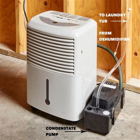 Quest dehumidifiers have an onboard humidistat with a control knob to choose a humidity setting: humid (80-90% RH), normal (50% RH), or dry (20-30% RH). Quest dehumidifiers come with a hose for gravity drainage. Make sure to provide a 2.5-inch clearance between the unit and the drain pan underneath.