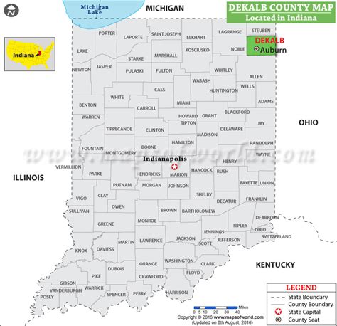 The official website of DeKalb County, Indiana. 100 S Main Street • Auburn, Indiana 46706 • 260-333-0701. 