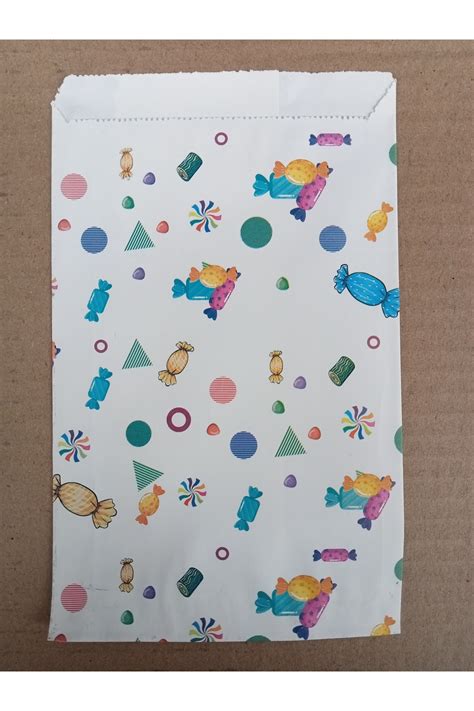 Dekals 50 Adet Şeker Desenli Hediye Paketi Harçlık Çikolata Ambalaj . 