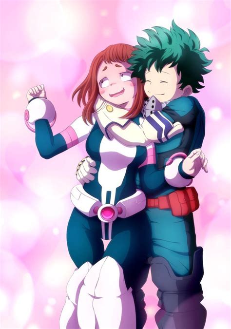 Uraraka, faster, please…". He moaned, his smalls clutching her thigh while his mouth hungrily licking her neck as she bounced on him. She back arched from the pleasure as moan uncontrollably. "Uraraka!" "Deku!" She purred as both of them came. She felt his cum shot inside her, leaving traces of warmth inside her.