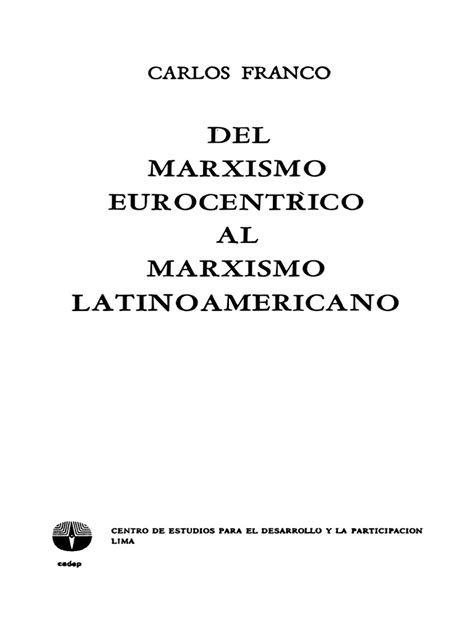 Del marxismo eurocéntrico al marxismo latinoamericano. - 2001 mercury 250 hp efi handbuch.