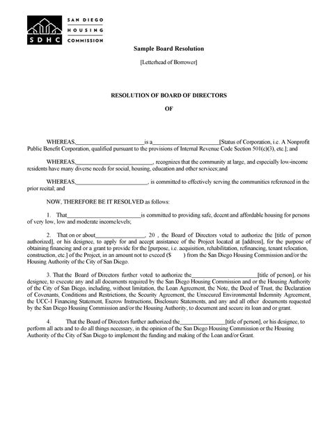 Delaware Board Resolution Template