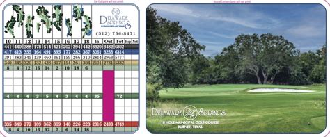 Delaware Springs Golf Course - Layout and Map Course …