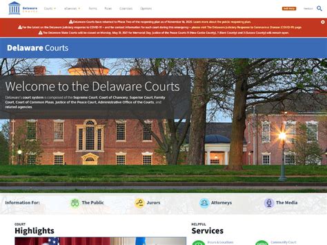 Delaware criminal court records search. 