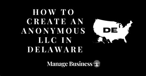 Delaware llc anonymous. 