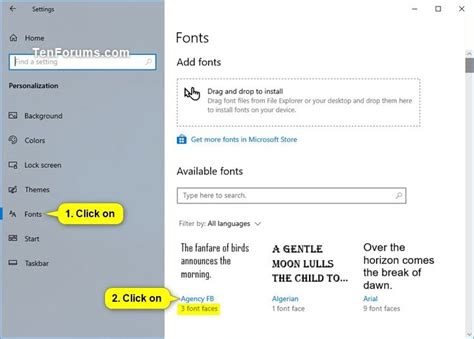 Delete and Uninstall Fonts in Windows 10 Tutorials
