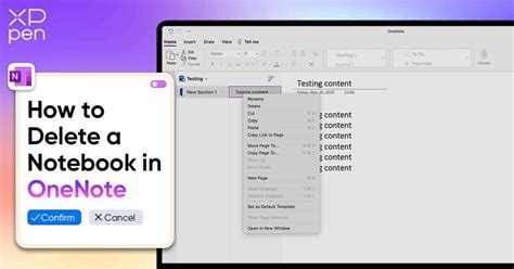 Delete notebook in onenote app