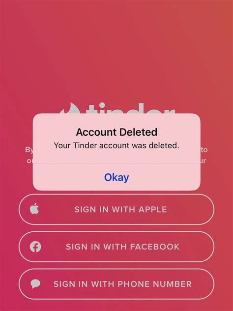 Deleted account tinder