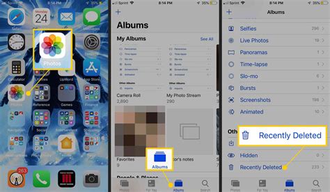 Oct 3, 2023 · Here’s how to recover deleted photos on an iPhone running iOS 16 or later: Open the Photos app and tap on the Albums tab at the bottom. Scroll down and tap on the Recently Deleted album under Utilities. Use Face ID or Touch ID to confirm access. Find the photos you want to recover and tap Recover in the bottom left. 