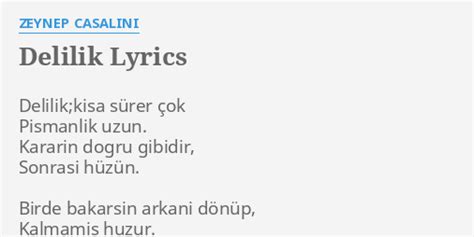 Delilik lyrics & translation Pilli Bebek Lyrics-ON.