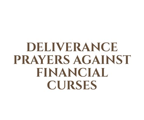 Deliverance Prayers To Break Curses Over Finances PRAYER