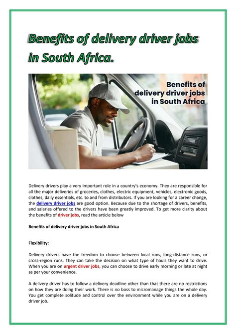 Delivery Driver Jobs - 10 April 2024 Indeed.com South Africa