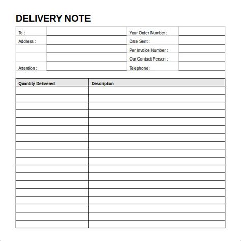 Delivery Note Template 22+ Free Word, PDF Format Download! Free