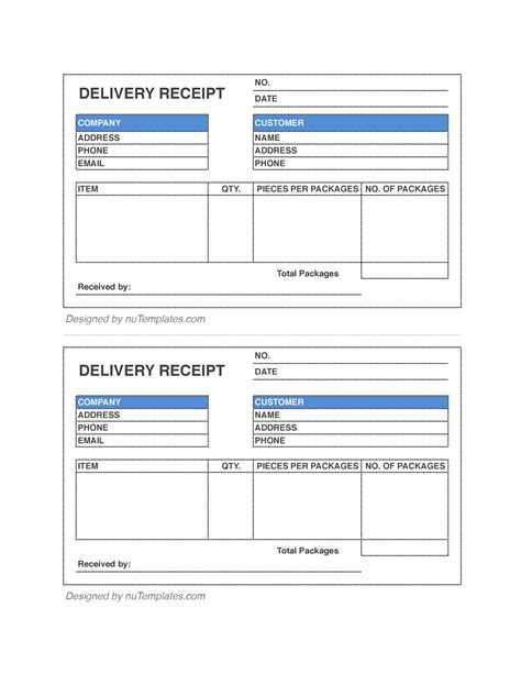Delivery Receipt Template For Word Receipt Template Excel Templates Cash Flow Statement