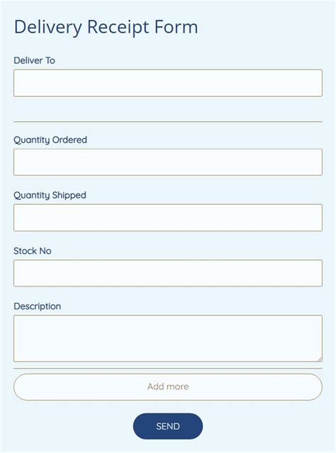 Delivery Request Form Template 123 Form Builder