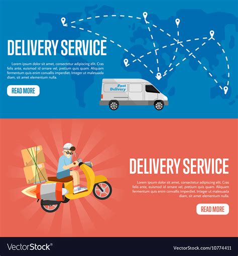 Delivery Service Horizontal Website Templates Vector Image