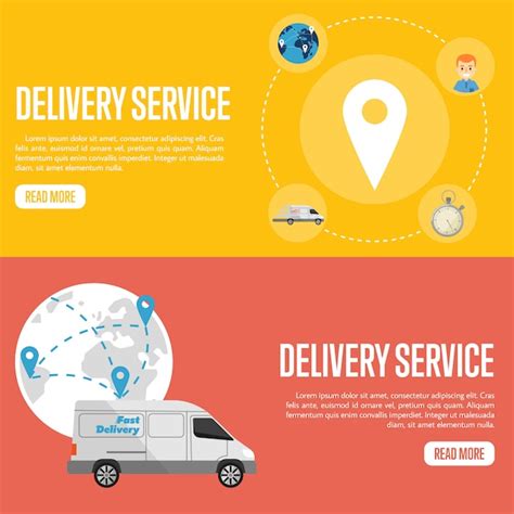 Delivery Services Banner Web Template Vector Download