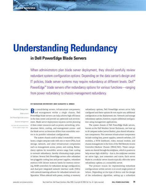 Dell 2 Redundancy Policies