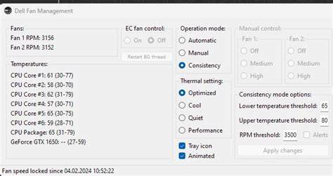 Dell laptop fan speed control.  DellFanManagement & DellFanKeepAlive – Tools for managing th...