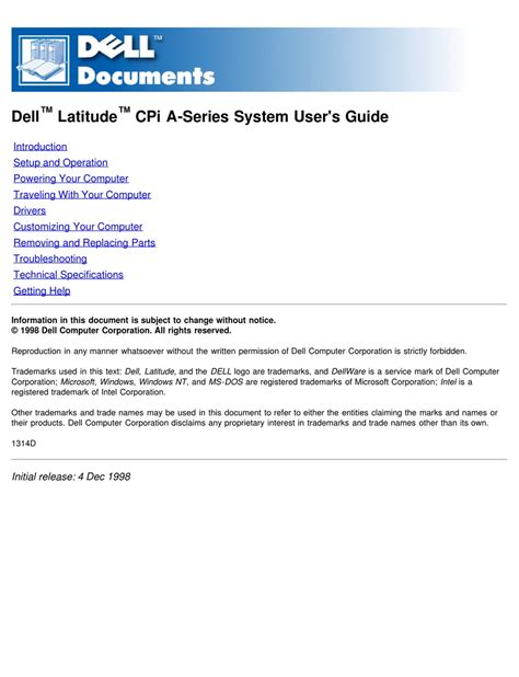 Dell lattitude cpi a series laptop service repair manual. - Manual de usuario de panasonic viera lcd tv.