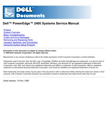 Dell poweredge 2400 computer service manual. - Go a kidds guide to graphic design chip kidd.