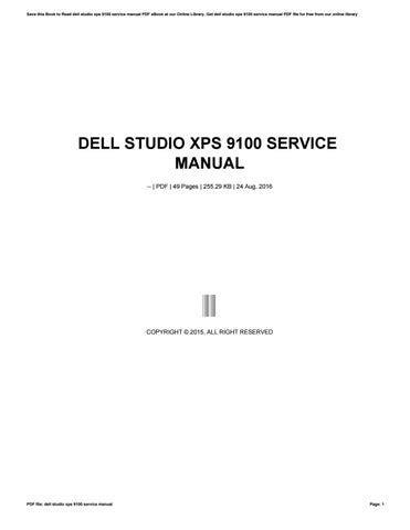 Dell studio xps 9100 service manual. - Estimators equipment installation man hour manual third edition estimators man hour library.