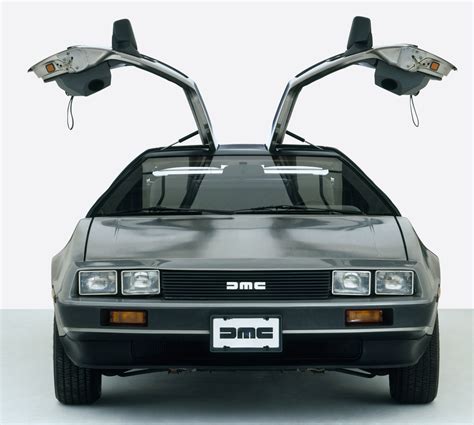 The DeLorean DMC-12, with its distinctive gull-wing doors an