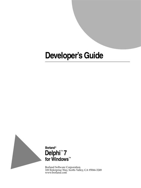 Delphi 7 developers guide source code. - Manual para proyectos de pequeñas obras hidráulicas para riego y abrevadero.