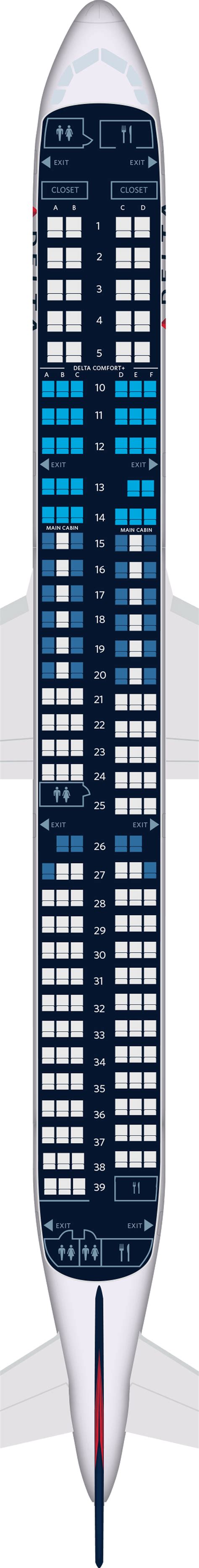 Based on the Delta Airbus A321 seat map, from rows 10 to 14 are Delta Comfort+ seats. This cabin’s first row of seats is too close to the bulkhead, limiting space for passengers to stretch their legs. There is a 3-3 configuration for rows 10, 11, and 12 and an exit row behind the seats.. 